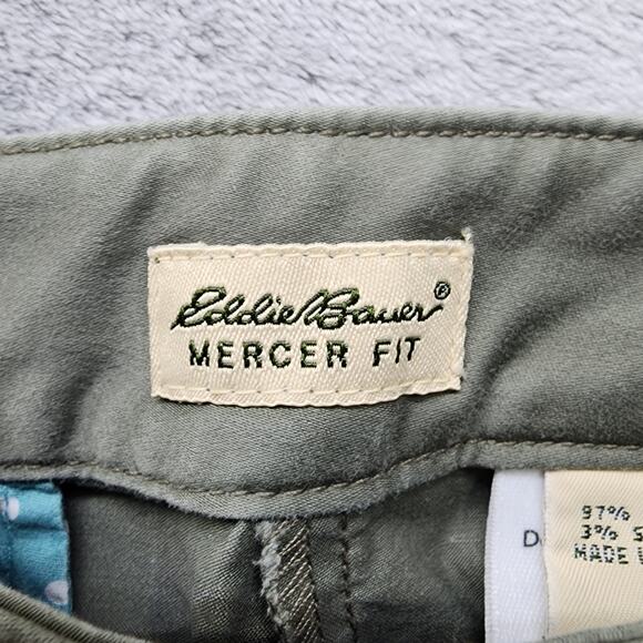 Eddie Bauer Pants Womens 12 Green Mercer Fit Straight Leg Ankle Chino Stretch - Picture 5 of 14